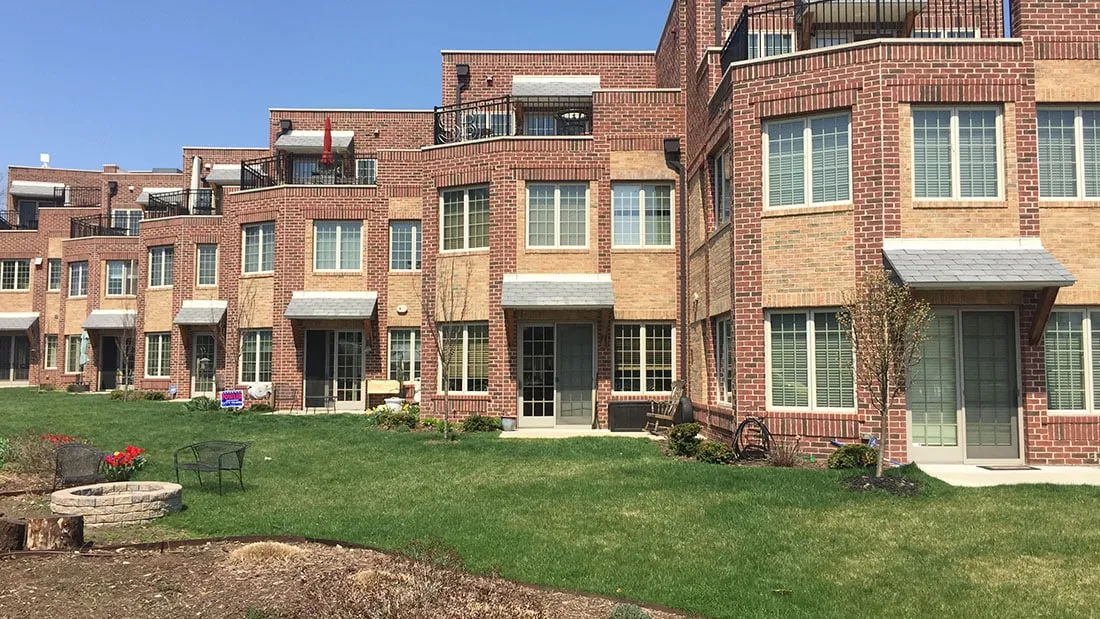 Exterior view of East Bank Townhomes