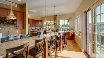 Kitchen and dining area on main floor