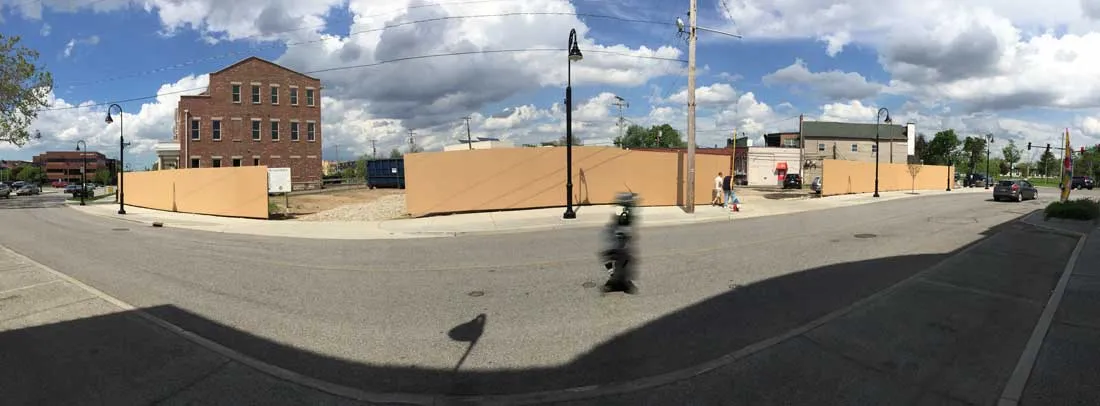 South Bend history wall on Niles Ave